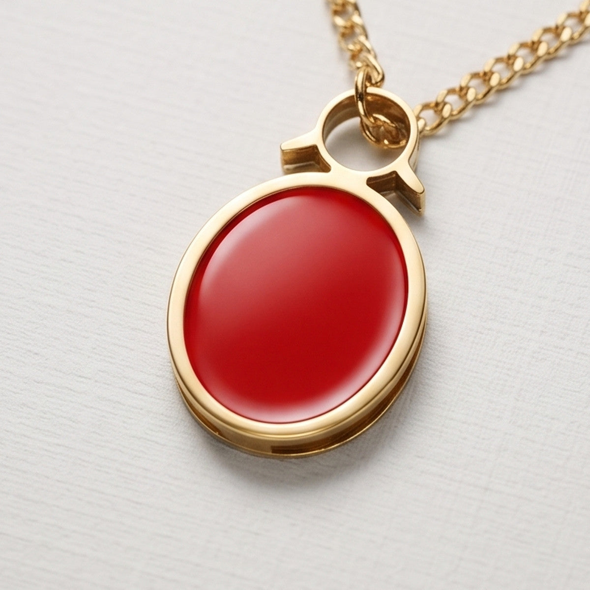 Colgante FlamAid en oro con esmalte rojo